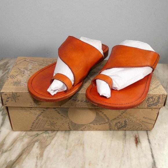 Free People Sant Antoni Slide Toe Ring Sandal Coral 38 (US Women's 8) NiB - Picture 7 of 13